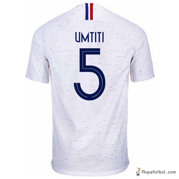 Camiseta Francia Replica Segunda Ropa Umtiti 2018 Blanco